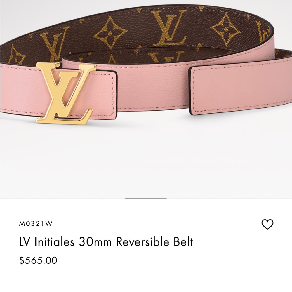 Louis Vuitton 30 MM brown and pink belt.